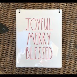 RAE DUNN JOYFUL MERRY BLESSED red/white wall decor